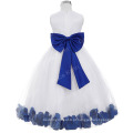 Grace Karin White Blue Sleeveless Flower Decorado Flower Girl Princess Party Dress 2 ~ 12Years CL008936-2